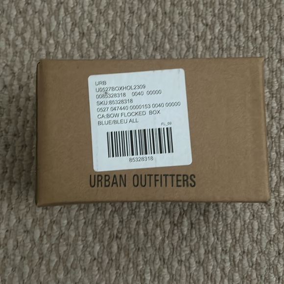 Urban Outfitters Blue Bow Flocked Trinket Box - Picture 8 of 9